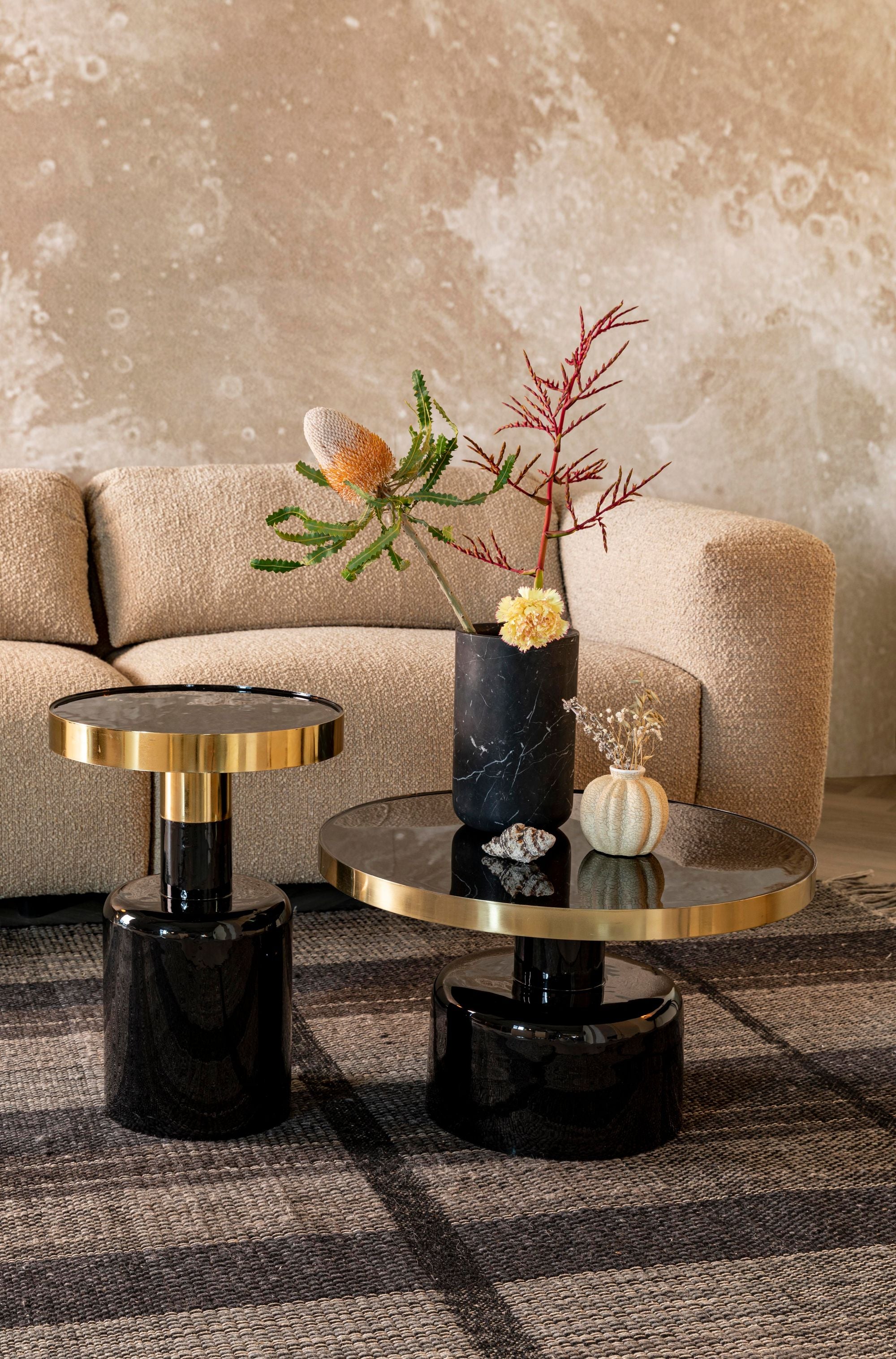Zuiver Glam Gloss Black & Gold Round Coffee Table